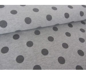 Jersey meliert Punkte Dots grau